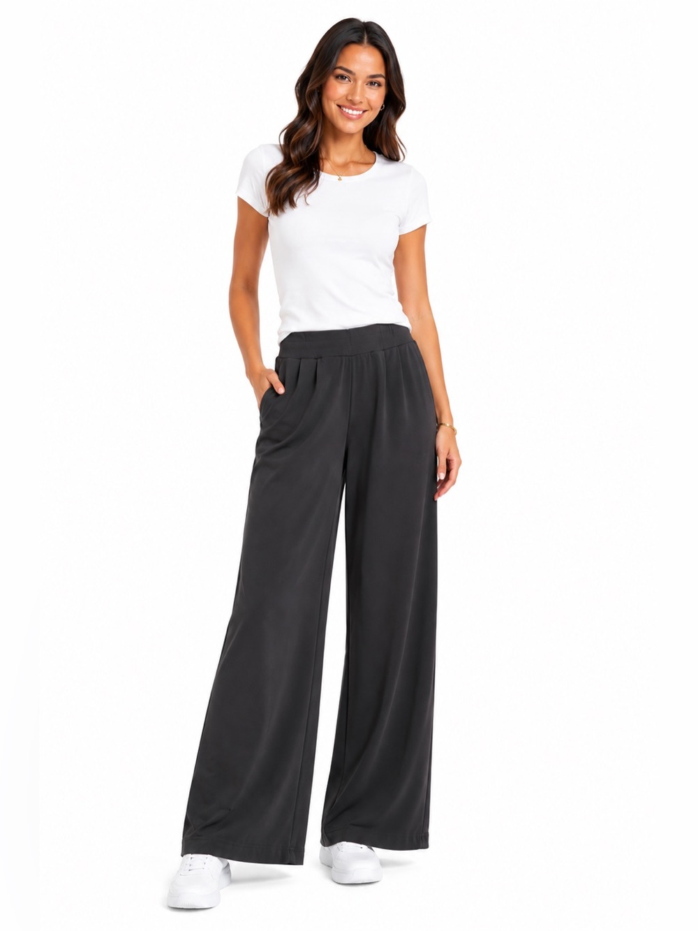 Lou & Grey Black Wide-Leg Pull-On Pants